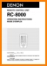 Denon RC-8000 Remote Control Main User Book - PDF & Tech Help* | English