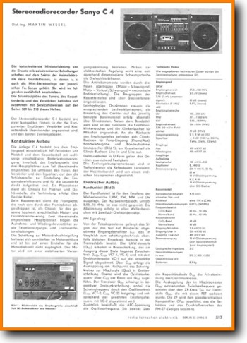 Sanyo C-4 Portable Stereo Main Technical Manual - PDF & Tech Help* | English