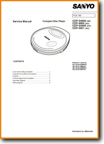 Sanyo CDP-4901 Portable Stereo Main Technical Manual - PDF & Tech Help* | English