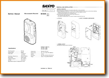 Sanyo M-5645 Portable Stereo Main Technical Manual - PDF & Tech Help* | English