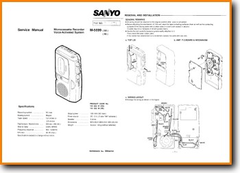 Sanyo M-5699 Portable Stereo Main Technical Manual - PDF & Tech Help* | English