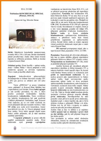 Telefunken KONCERT-DUAL-SPECIAL Legacy Radio Main Technical Manual - PDF & Tech Help* | Czechoslovakian