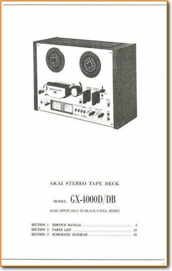 Akai GX-4000-DB Tape Player Main Technical Manual - PDF & Tech Help* | English