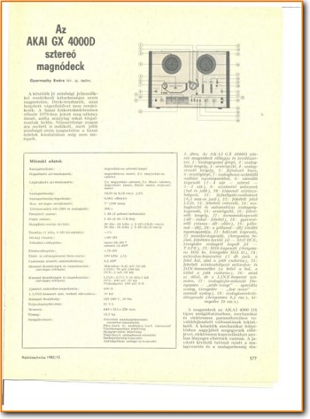 Akai GX-4000-D Tape Player Main User Book - PDF & Tech Help* | Russian
