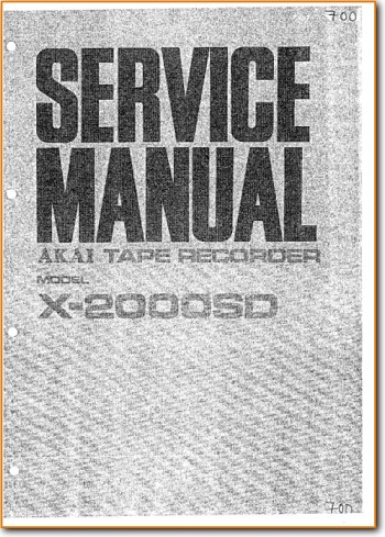 Akai X-2000-SD Tape Player Main Technical Manual - PDF & Tech Help* | English