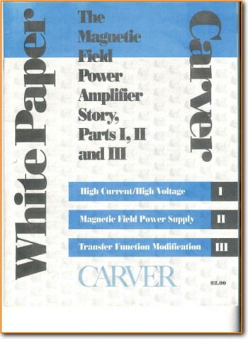 Carver Magnetic-Field Amp Receiver Main Brochure - PDF & Tech Help* | English