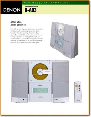 Denon DA-03 Amp Receiver Main Brochure - PDF & Tech Help* | English