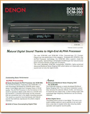 Denon DCM-260 CD Player Main Brochure - PDF & Tech Help* | English