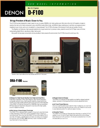 Denon DF-100 Amp Receiver Main Brochure - PDF & Tech Help* | English