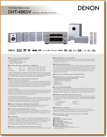 Denon DHT-486-DV Amp Receiver Main Brochure - PDF & Tech Help* | English