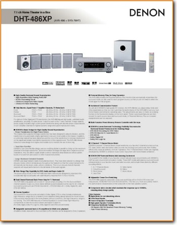 Denon DHT-486-X Amp Receiver Main Brochure - PDF & Tech Help* | English