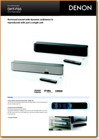 Denon DHTFS-5 Amp Receiver Main Brochure - PDF & Tech Help* | English