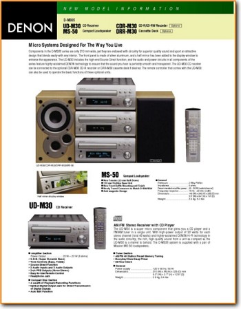 Denon DM-30-S Amp Receiver Main Brochure - PDF & Tech Help* | English