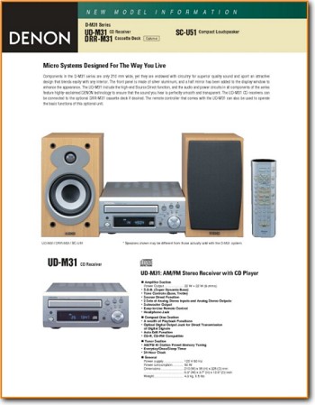 Denon DM-31 Amp Receiver Main Brochure - PDF & Tech Help* | English