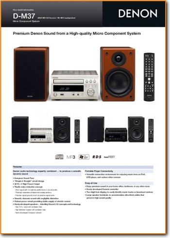 Denon DM-37 Amp Receiver Main Brochure - PDF & Tech Help* | English