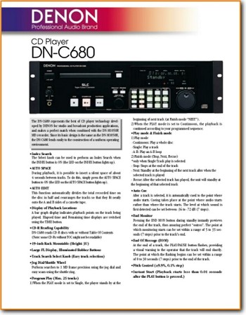 Denon DNC-680 CD Player Addendum - A Brochure - PDF & Tech Help* | English