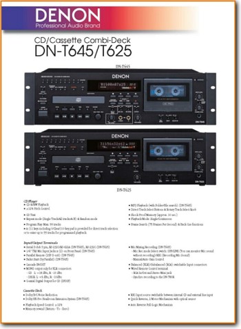 Denon DNT-645 CD Player Addendum - A Brochure - PDF & Tech Help* | English