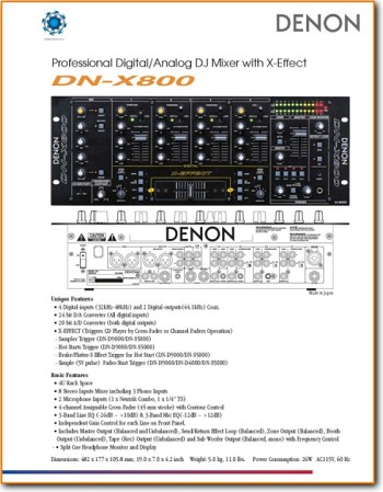 Denon DNX-800 Amp Receiver Main Brochure - PDF & Tech Help* | English