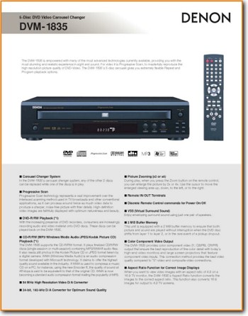 Denon DVM-1835 DVD Player Main Article - PDF & Tech Help* | English