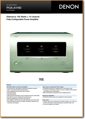 Denon POAA-1-HD Amp Receiver Addendum - A Brochure - PDF & Tech Help* | English