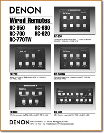 Denon RC-770-TW Remote Control Main Brochure - PDF & Tech Help* | English