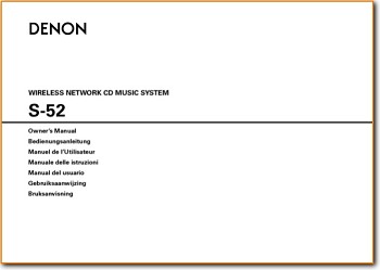 Denon S-52 CD Player Addendum - A Brochure - PDF & Tech Help* | English