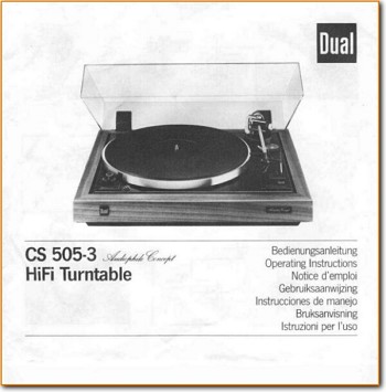 Dual CS-505-3 Turntable Record Player Main User Book - PDF & Tech Help* | German