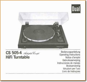 Dual CS-505-4 Turntable Record Player Main User Book - PDF & Tech Help* | German