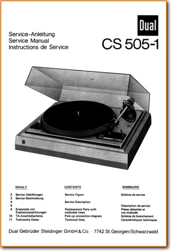 Dual CS-505-1 Turntable Record Player Main Technical Manual - PDF & Tech Help* | English