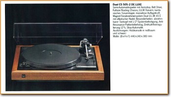 Dual CS-505-2 Turntable Record Player Main Brochure - PDF & Tech Help* | German