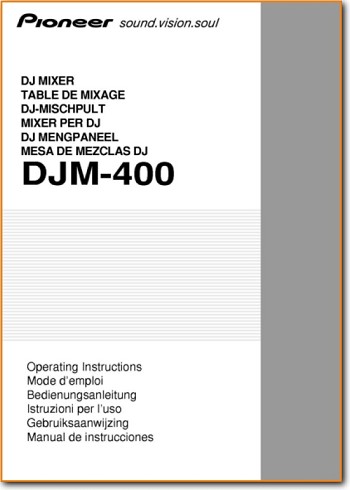 Pioneer DJM-400 Amp Receiver Main User Book - PDF & Tech Help* | English