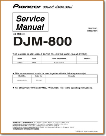 Pioneer DJM-800 Amp Receiver Addendum - A Technical Manual - PDF & Tech Help* | English