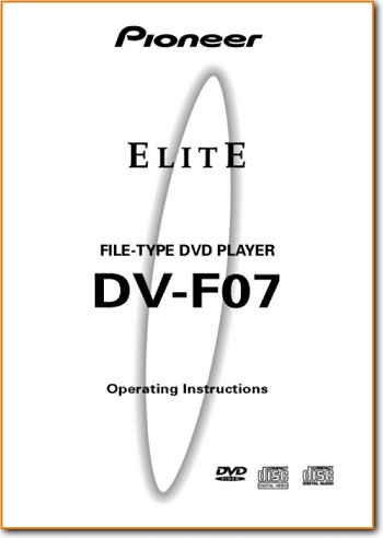 Pioneer DVF-07 DVD Player Main User Book - PDF & Tech Help* | English