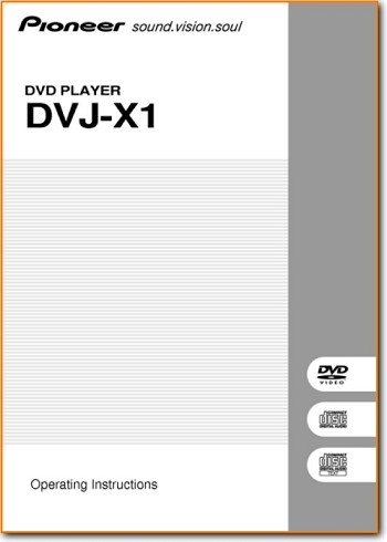 Pioneer DVJX-1 DVD Player Main User Book - PDF & Tech Help* | English