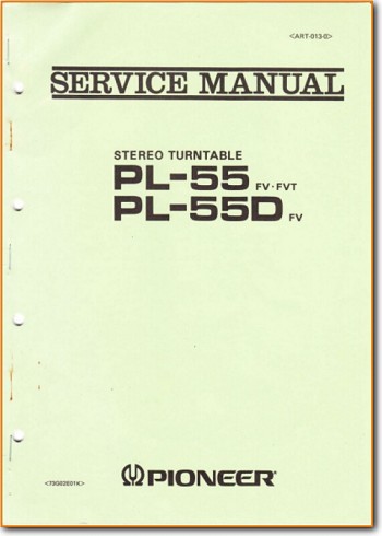 Pioneer PL-55-D Turntable Record Player Main Technical Manual - PDF & Tech Help* | English
