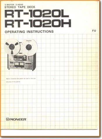 Pioneer RT-1020-L Tape Player Main User Book - PDF & Tech Help* | English