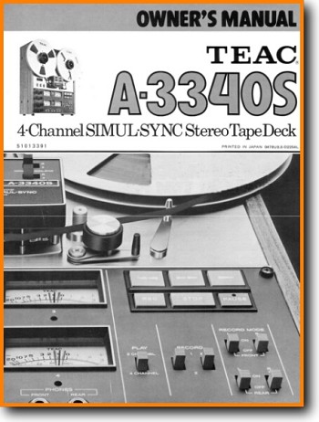 Teac A-3340-S Tape Player Main User Book - PDF & Tech Help* | English