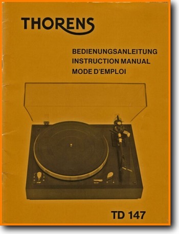 Thorens TD-147 Turntable Record Player Main User Book - PDF & Tech Help* | English