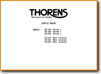 Thorens TD-160 Turntable Record Player Main Technical Manual - PDF & Tech Help* | English