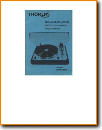 Thorens TD-166-MkII Turntable Record Player Addendum - A User Book - PDF & Tech Help* | English