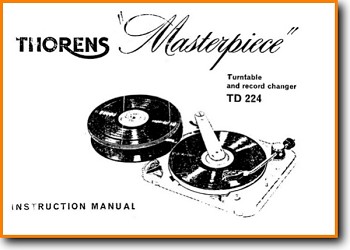 Thorens TD-224 Turntable Record Player Main User Book - PDF & Tech Help* | English