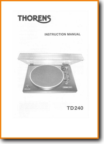 Thorens TD-2402 Turntable Record Player Main User Book - PDF & Tech Help* | English