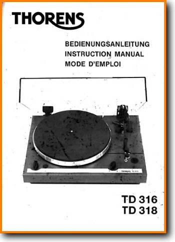 Thorens TD-316 Turntable Record Player Main User Book - PDF & Tech Help* | English