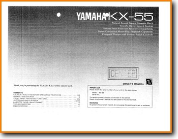 Yamaha KX-55 Tape Player Main User Book - PDF & Tech Help* | English